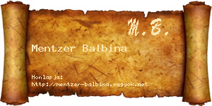 Mentzer Balbina névjegykártya